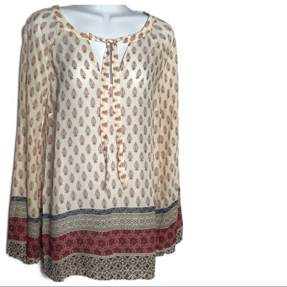 Sanctuary Printed Boho Peasant Top NWT Small - Picture 5 of 8